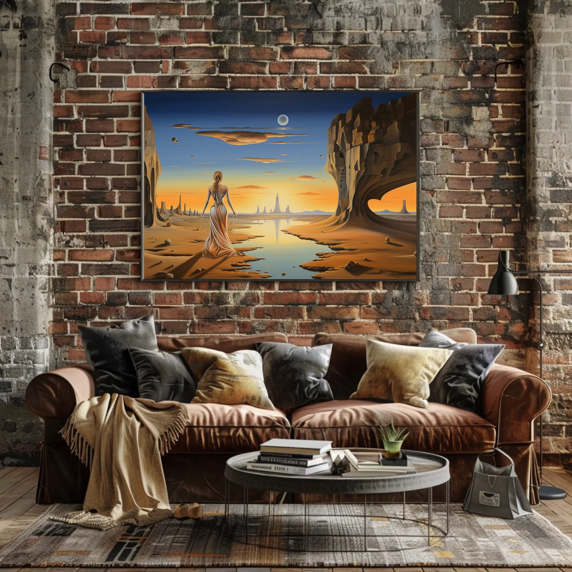 Surreal Desert Dreamscape: Futuristic Sci-Fi Poster