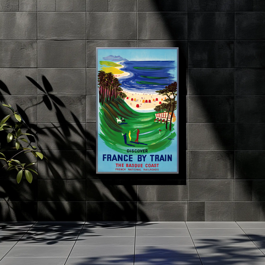 Discover France by Train, Basque Coast Poster