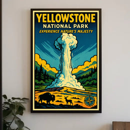 Yellowstone Geyser Adventure: National Park Poster