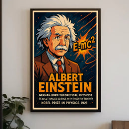 Einstein Theoretical Physicist Vintage Study Poster