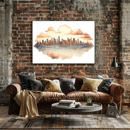 Dreamy Cityscape Reflection Poster