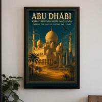 Abu Dhabi Fusion: Vintage Travel Poster