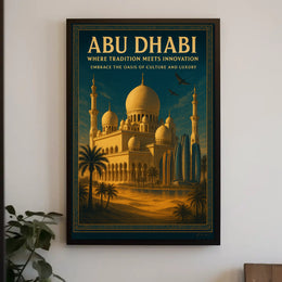 Abu Dhabi Fusion: Vintage Travel Poster