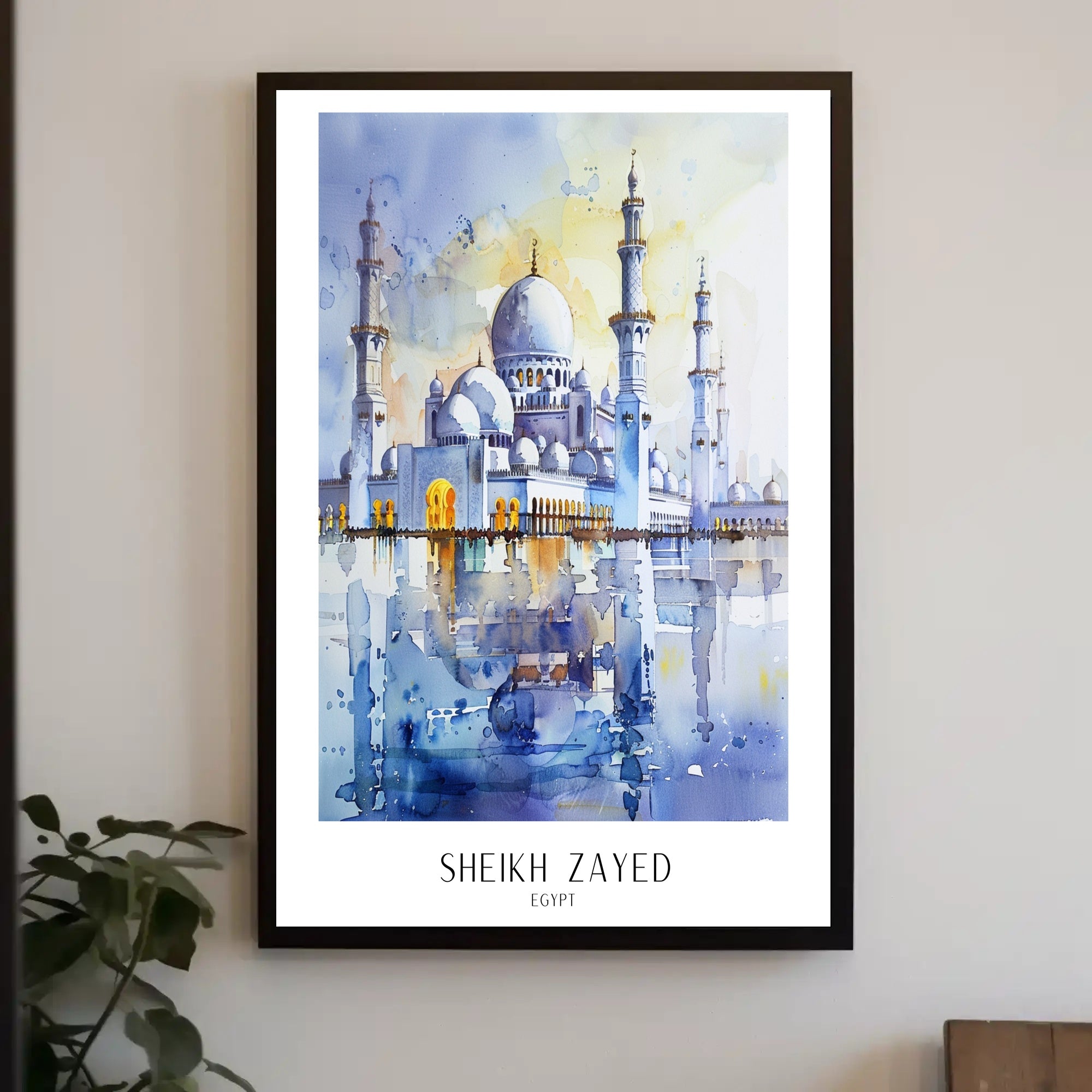 Grand Mosque Watercolor Art Print for Heritage Poster PosterGoat