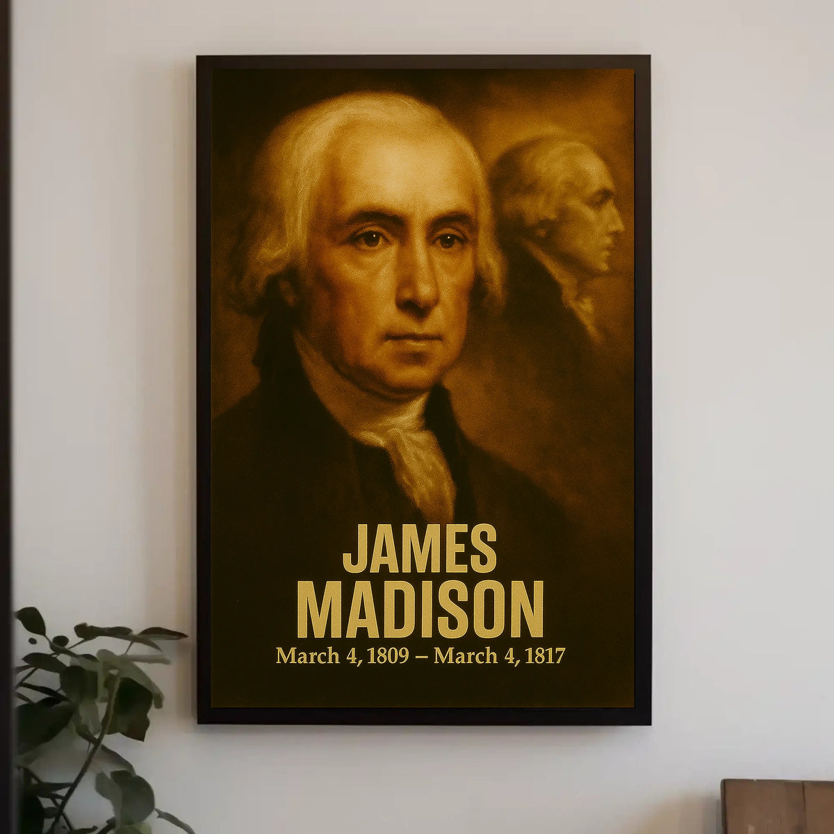 James Madison Poster Vintage Analog Film Aesthetic Founding Father Portrait Wall Art Print