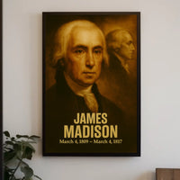 James Madison Poster Vintage Analog Film Aesthetic Founding Father Portrait Wall Art Print