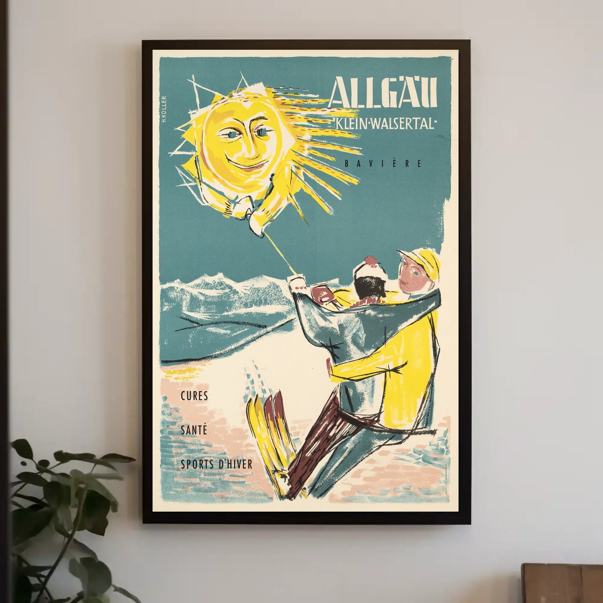 Vibrant Bavarian Alps Ski Scene Travel Poster PosterGoat