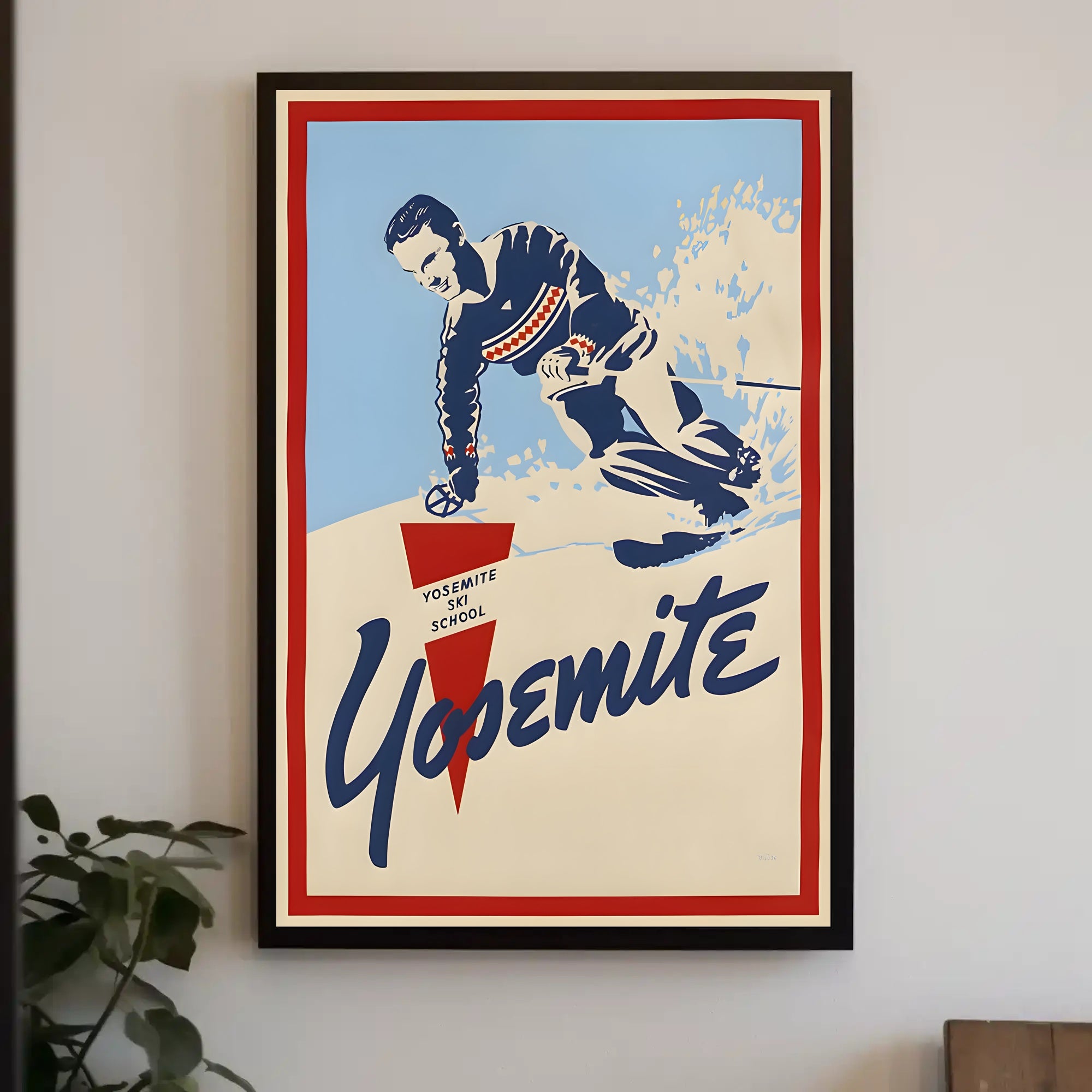 Yosemite Ski School Vintage-Style Sports Poster PosterGoat