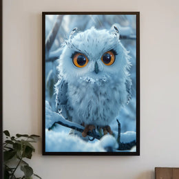 Majestic Snowy Owl Photorealistic Winter Poster PosterGoat