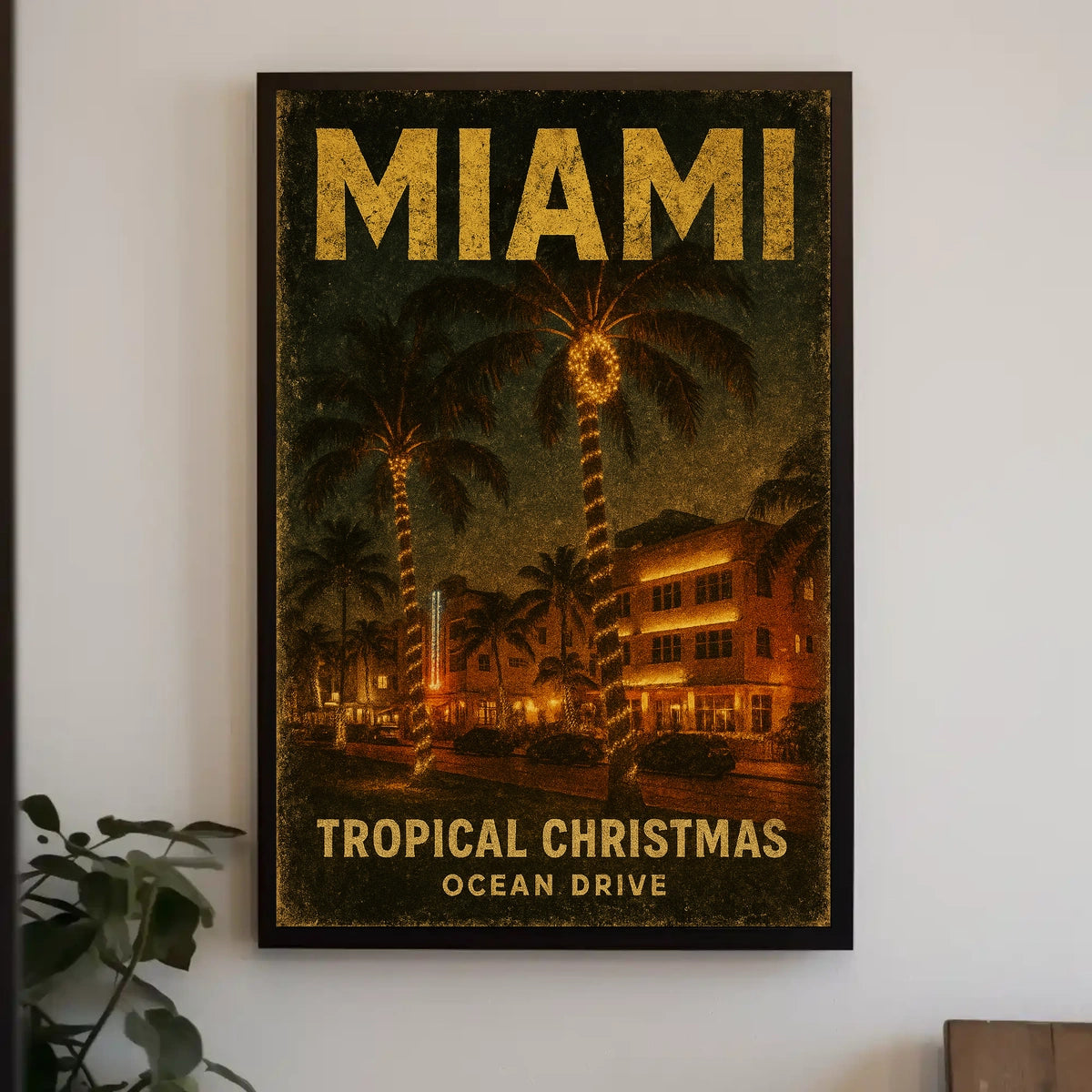 Miami Tropical Christmas Poster