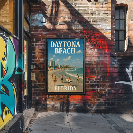 Daytona Beach Retro Travel Poster