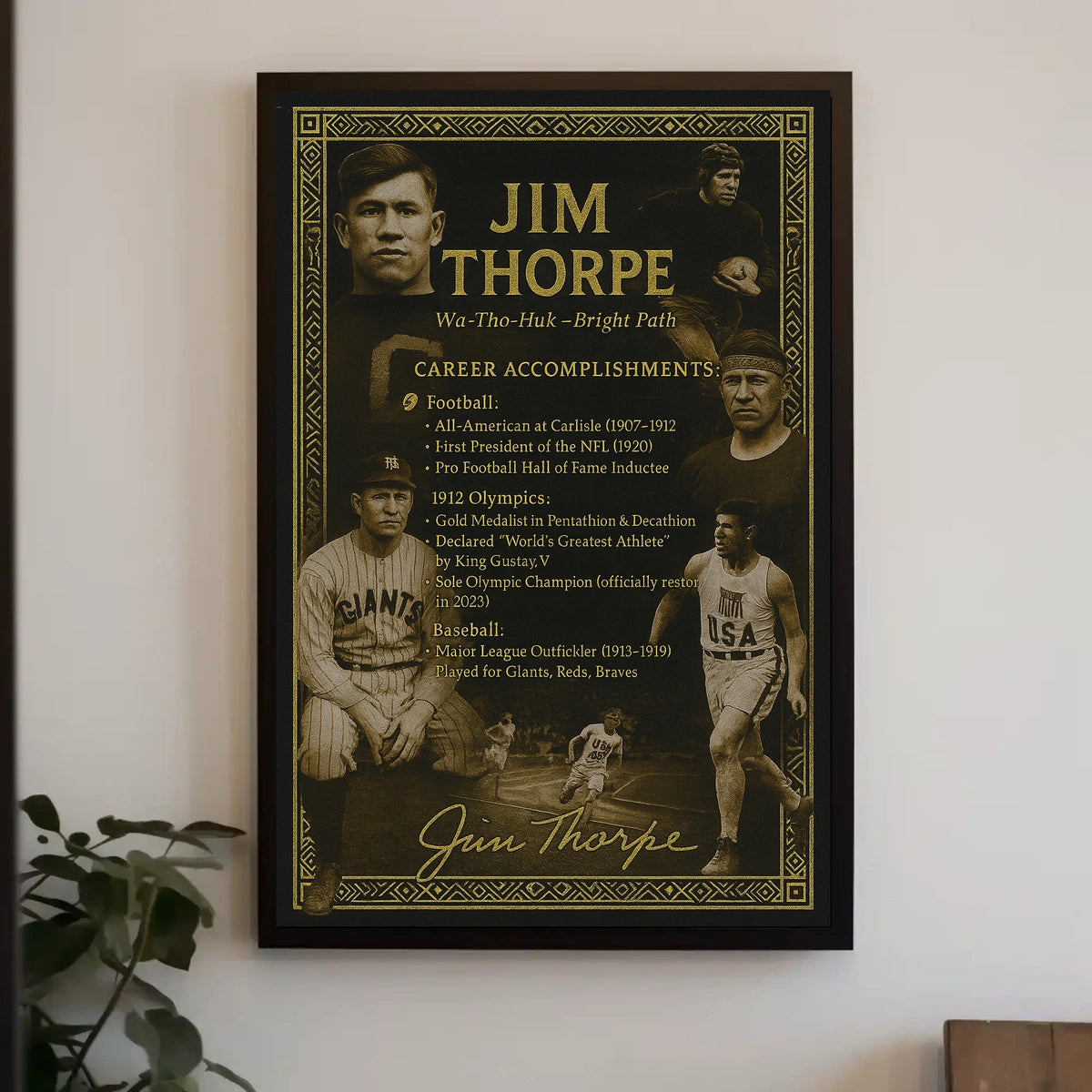 Celebrating Jim Thorpes Legendary Achievements Poster