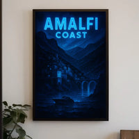 Amalfi Coast Night Serenity Poster Wall Art 18x24 Inches