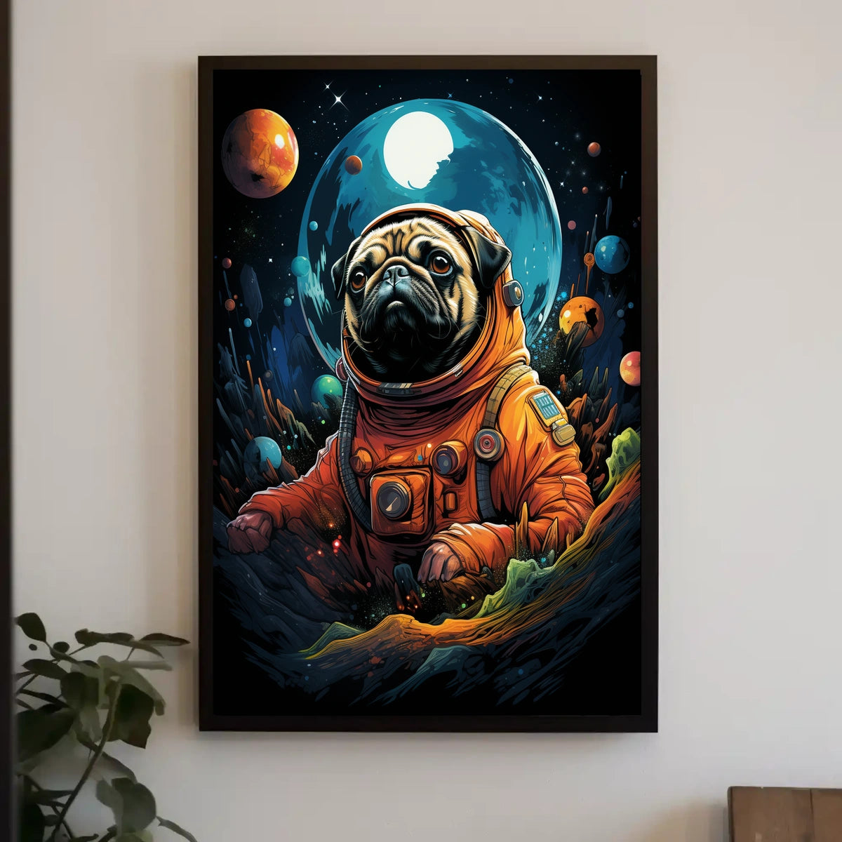 Cosmic Pug Adventure Poster
