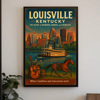 Louisville, Kentucky The Heart of Bourbon, Horses, and Heritage Poster