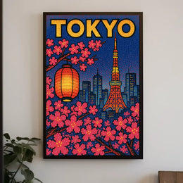 Vintage 1960s Retro Car and Fashion Poster