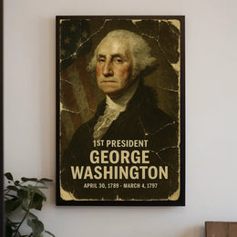 George Washington 1st President of the United States Damaged Photograph Poster