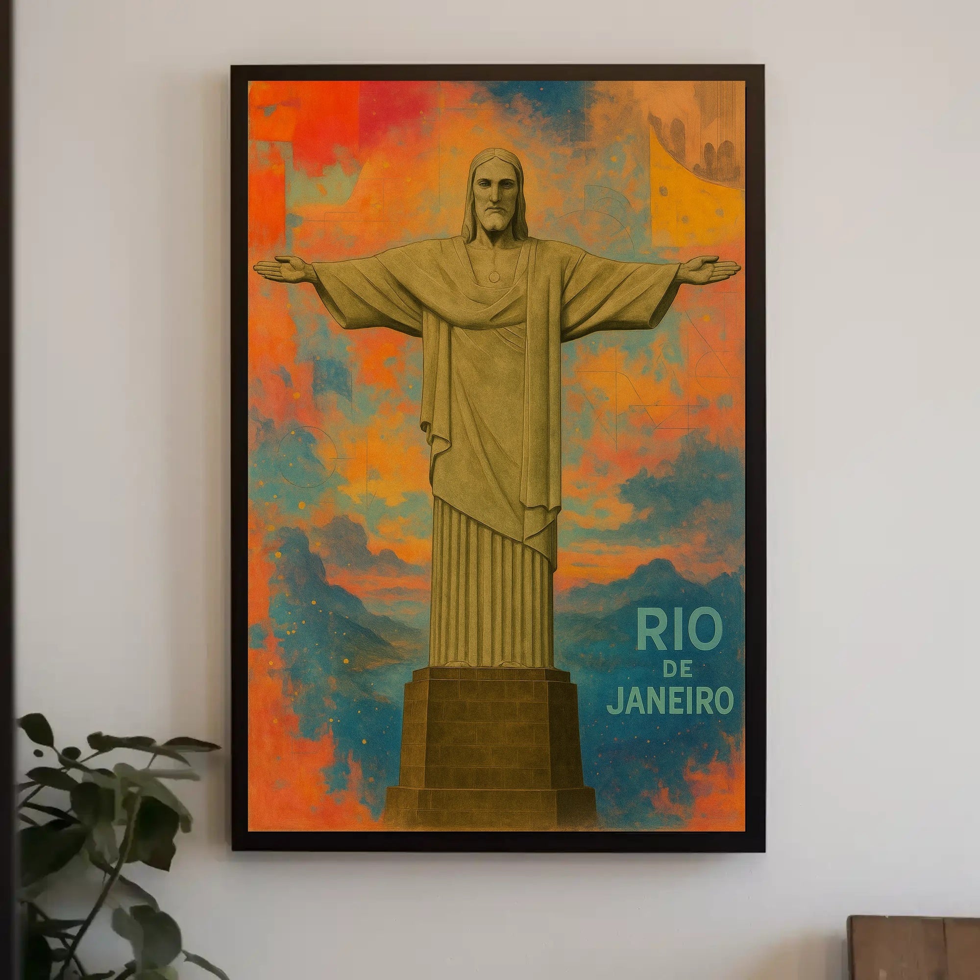 Christ the Redeemer Sunrise Travel Poster