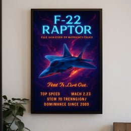 F-22 Raptor in Action: Modern Military Aircraft Poster