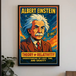 Albert Einstein Relativity Theory Cosmic Scenic Science Lovers Modern Decor Wall Art Poster