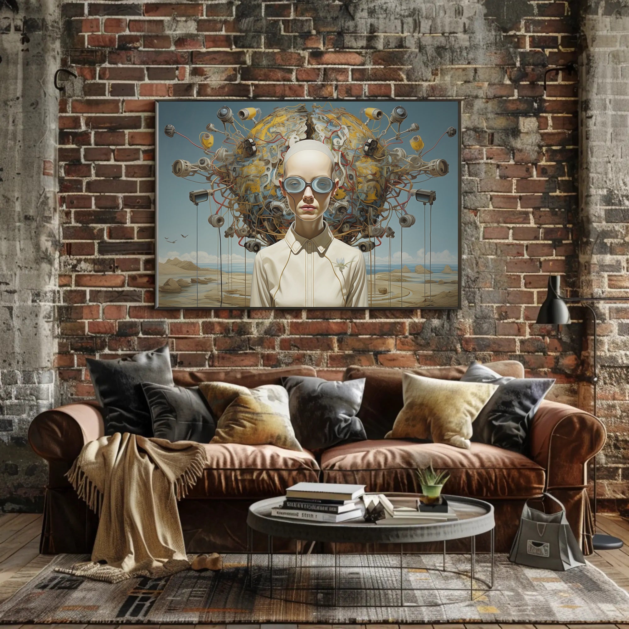 Futuristic Surveillance Sci-Fi Art Print: A Surreal Poster