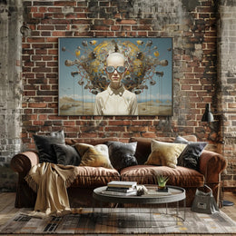 Futuristic Surveillance Sci-Fi Art Print: A Surreal Poster