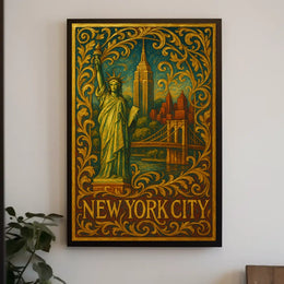 New York City Iconic Urban Art Poster Vintage Wall Art