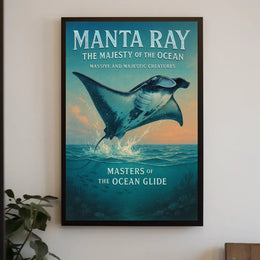 Manta Ray Majesty Animal Poster