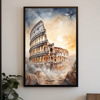 Colosseum Ancient Rome Travel Artwork Travel Poster