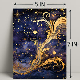 Cosmic Elegance: Art Nouveau Space or Astronomy Poster