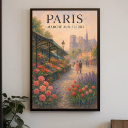 Paris Marché Aux Fleurs Poster