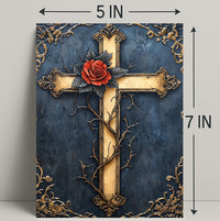 Ornate Cross With Rose Poster