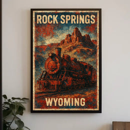 Vintage Steam Locomotive Travel Collectors Poster