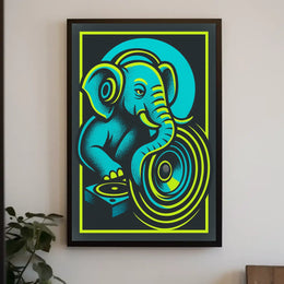 Groovy Elephant Dj Poster