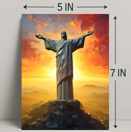 Christ The Redeemer At Sunset Poster