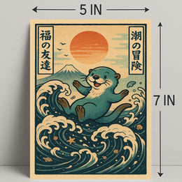 Otters Ocean Adventure Poster PosterGoat
