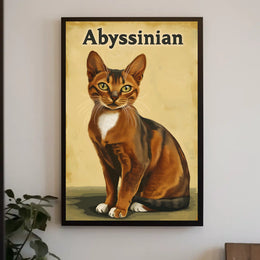 Abyssinian Cat Portrait Artwork Living Room Wall Poster