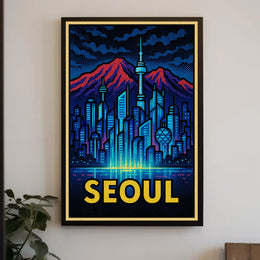 Seoul Skyline Art Poster