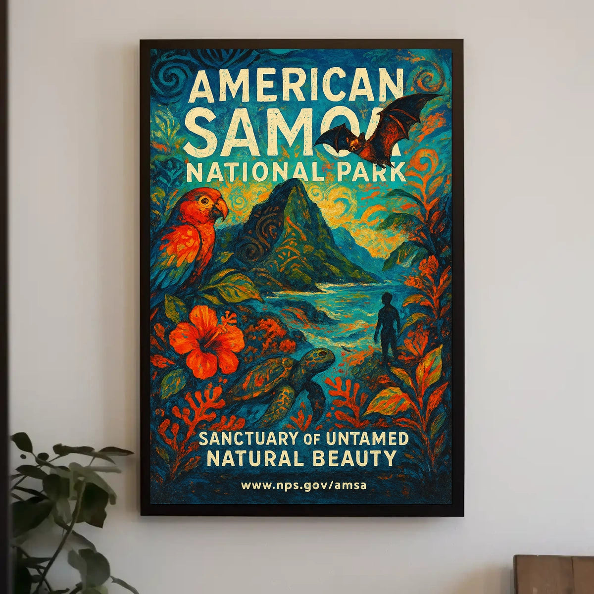 Vibrant Wildlife American Samoa National Park Poster