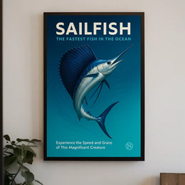 Sailfish Speed and Grace Photorealistic Animal Poster PosterGoat