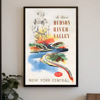 Hudson River Valley Adventure Poster Vintage Wall Art