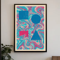 Abstract Futuristic Cityscape Art Deco Poster