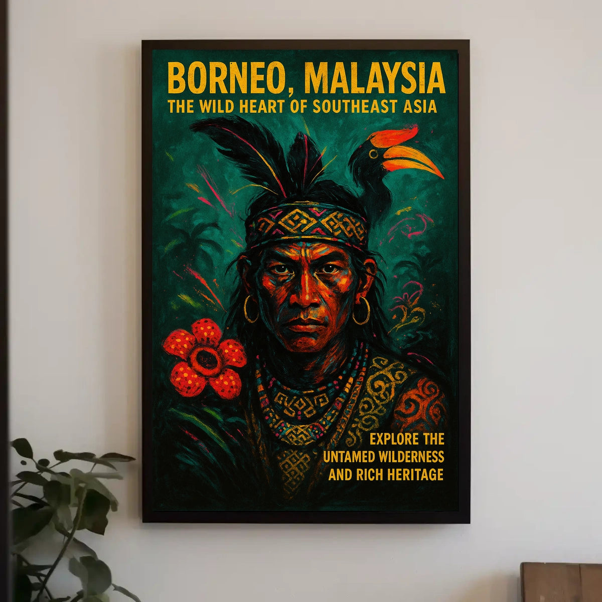 Borneo Malaysia Indigenous Culture Heritage Poster