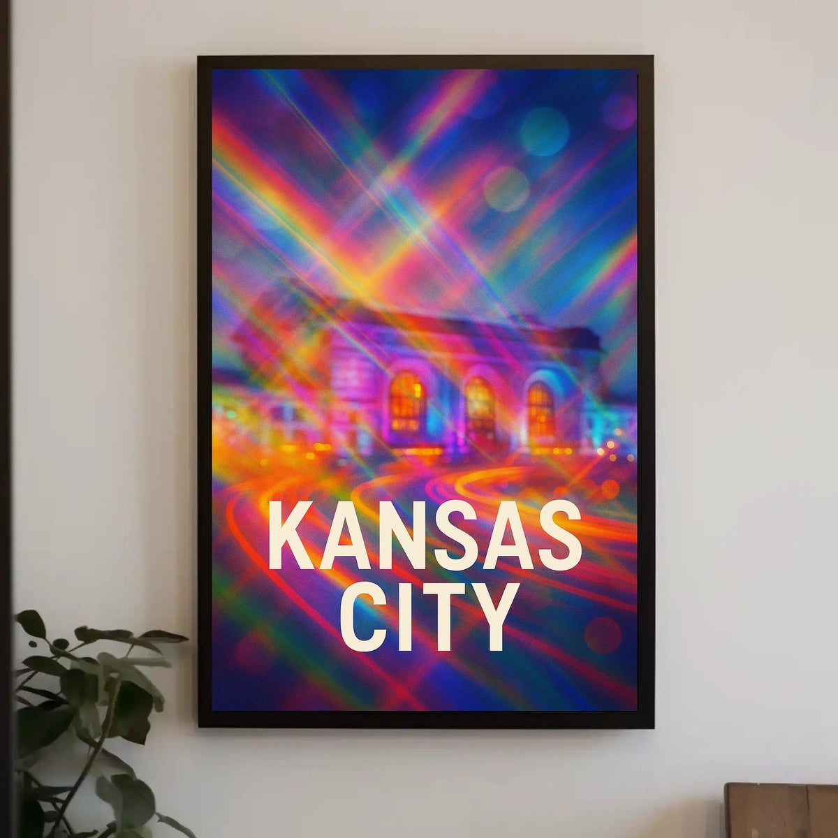Kansas City Skyline Vibrant Expressionism Poster