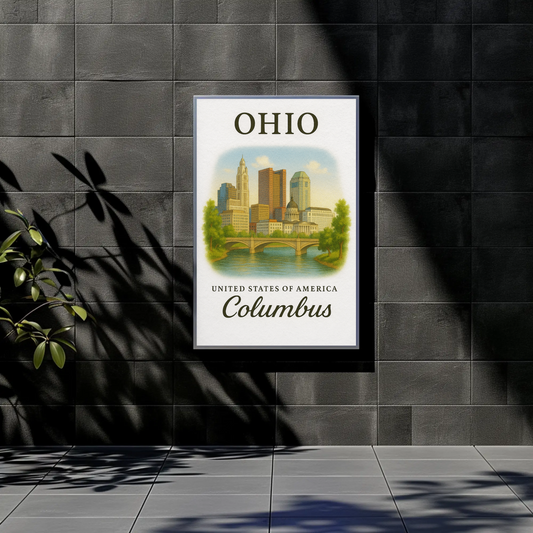 Ohio, Columbus Signature Series Vintage Travel Poster