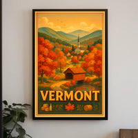 Vermont Autumn Scenic Poster Wall Art Print