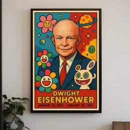 Eisenhower Pop Art Poster: Playful Presidential Tribute
