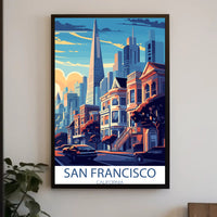 Vibrant San Francisco Urban Scene Cityscape Art Poster