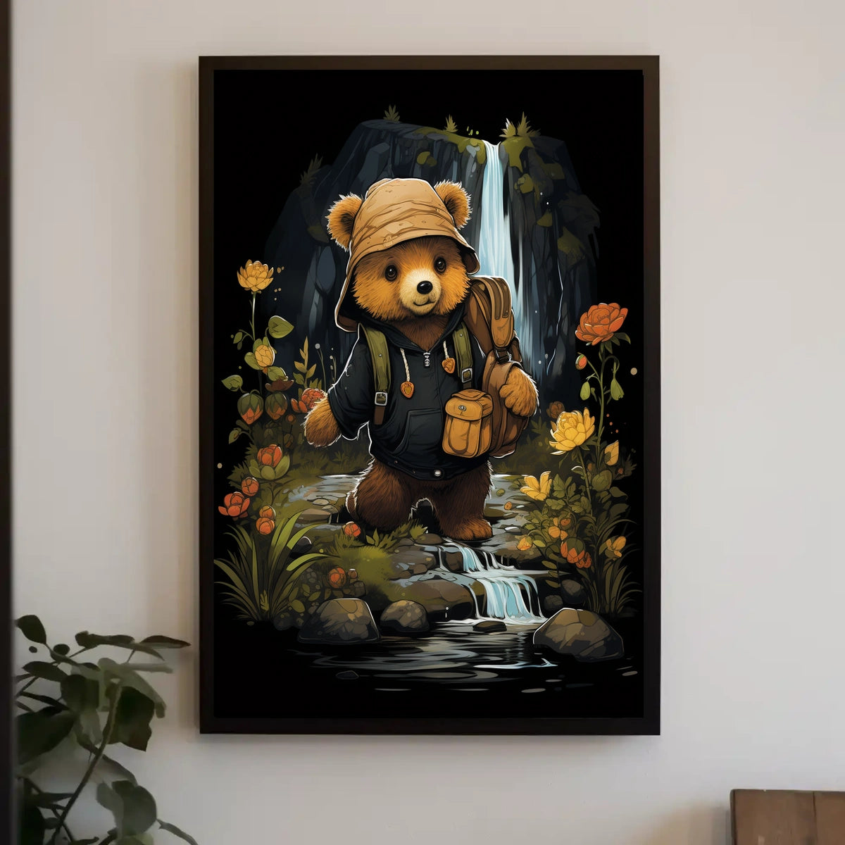 Adventurous Bear in Nature's Wonderland Animal Poster