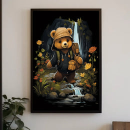 Adventurous Bear in Nature's Wonderland Animal Poster